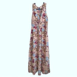 Japna Floral Maxi Dress Boho Feminine Size Small Bloomcore Smocked RacerBack